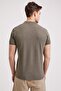 Miless men's polo collar t-shirt khaki - 4