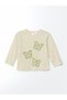 Lcw Kids Ecru Crew Neck Butterfly Girls' T-Shirt and Leggings 2-Piece - 4