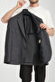 Men's Black Patterned Stretch Fabric Slim Fit Bag Pocket Half Lining 4 Season Blazer Jacket - 5