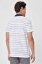 Matty Men's 100% Cotton Denim Collar T-Shirt White Striped - 3