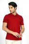 Newandy Men's 100% Cotton Polo Collar T-Shirt Dark Red - 2