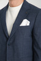 Tadic Men's Navy Blue Patterned Stretch Fabric Slim Fit Bag Pocket Half Lining 4 Season Blazer Jacket - 2