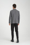 Tadic Men's Dark Gray Patterned Stretch Fabric Slim Fit Bag Pocket Half Lining 4 Season Blazer Jacket - 5