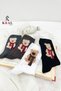 Women's Men's Cute Teddy Bear (4 Pairs) College Model Cotton Anti-Sweat Socks Set - 2