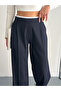 Belt Detailed Palazzo Pants / Women's Fabric Trousers