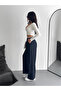Belt Detailed Palazzo Pants / Women's Fabric Trousers - 2