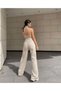 Palazzo BEIGE Trend Wide Leg High Waist Women's Jeans - 2