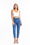 Plain Blue High Waist Lycra Mom Jean