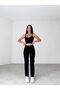 By-5744 Women's High Waist Black Mom Jeans S Stretch Fabric Stretchy Jeans Skinny Leg Pants - 2