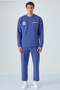 Ping Men's Crew Neck Relaxed Front Print Detailed Elastic Waist Navy Blue Tracksuit Set