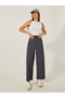Mid Rise Wide Leg Broad Waistband Pants