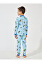 Cartoon Printed Cotton Long Sleeve T-Shirt & Pyjama Set - 4