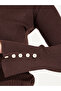 Regular Fit Ribbed Knit Sweater with Button Cuff Detail - 3