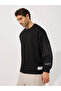Slogan Print Longline Boxy Sweatshirt with Slide Slit - 3