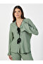 Contrast Stitch Tie Front Top & Ruffle Hem Pyjama Set - 2
