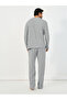 Ribbed Long Sleeves T-Shirt & Open Hem Pyjama Set - 5