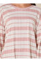 Texture Striped Round Neck T-Shirt & Pyjama Set - 4