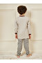Cartoon Printed T-Shirt & Striped Pyjama Set - 5