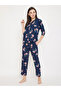 Floral Print Button Down Shirt & Pyjama Set - 3