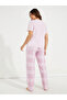Solid Placket T-Shirt & Pastel Check Pyjama Set - 4