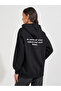 Oversized Fit Longline Slogan Hoodie - 5