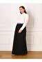 Plus Size Loose Cut Lined Chiffon Trousers - Black - Alia - 3