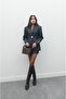 Dark Blue Forman Skirt Jacket Denim Set - 3