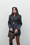 Dark Blue Forman Skirt Jacket Denim Set - 2
