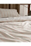 Linda Striped Double 100% Cotton Washable Seersucker Bed Sheet Pcs Duvet Cover Set - White/Coral - 5