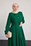 Bolero Button Detail Emerald Green Dress - 4