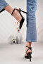 Women's Bitter Brown Patent Leather Back Strap Heeled Shoes - 3
