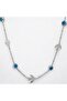 Silver Color Evil Eye Bead and Bird Figured Steel Necklace - 3