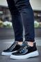 Kb-X4 Kuback Black Patent Leather High Sole Lace-Up Casual Men's Shoes - 3