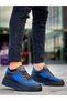 Kb-X8 Kuback Black Skin Blue Suede Detailed Black High Sole Casual Sports Shoes - 3