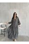 Viscose Patterned Hijab Dress - 6