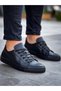 KB 122 Black Skin Black High Sole Lace Up Casual Men's Shoes - 2