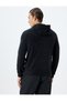 Sports Sweatshirt Boxy Hooded Fleece Thick Fabric Zipper Detail Kangaroo Pocket - 4