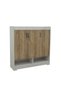 Swann 3door Shoe Rack 28pairs-summer Oak Pearl White L118.5xw34.5xh121.5cm - 3