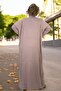 100% Acrylic Hair Knitting Patterned Low Sleeve Cycling Collar Extra Large Size Knitting Dress - 3
