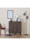 Alfa 3-door Shoe Cabinet - Walnut L90xw32xh91cm