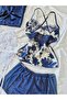 Navy Blue Silk Satin Boxed 7 Piece Giant Bridal Set 6862 - 2