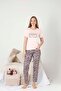 Gloria Zebra Patterned Printed Women Short Sleeve Pajama Set