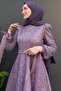Selver Hijab Evening Dress Lilac - 5