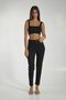 Cindy Black High Waist Power Lycra - Women's Mom Jean Boyfriend Pants - 3