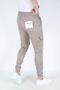 Men's Cream Cargo Pocket Lycra Cargo Pocket Trousers with Elastic Waist - 3