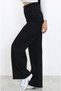 Black Colorfast Super High Waist Women's Loose Jeans Palazzo Trousers - 4