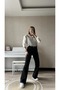 Defne Black Flare Jeans Women's Gathering Power Lycra Gathering (full fit) - 2