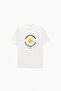 Crew Neck Club Petanque Sun Printed White Oversize Men's T-Shirt - 5