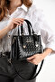 Sn 1425 women's shoulder bag handbag arm bag daily croco-black