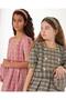 Girl's Fabric Gold Buttoned Skirt Lined Tutu Dress Bag Hair Crown 3-Piece Set - 5